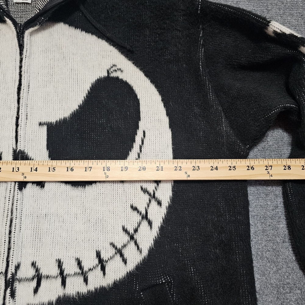 Tuntaquimba Artesanias Jack Skellington Mens Wool Zip Up Hoodie Jacket Ecuador - Picture 11 of 14
